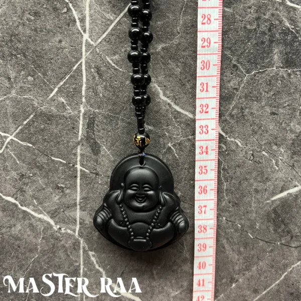 Buddha Black Onyx Necklace – Close-Up and Length View