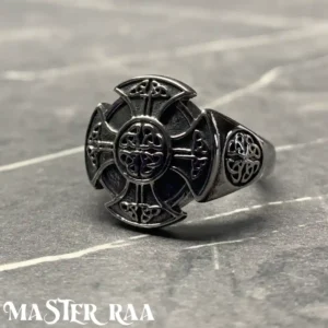 Stainless steel cross ring – front view