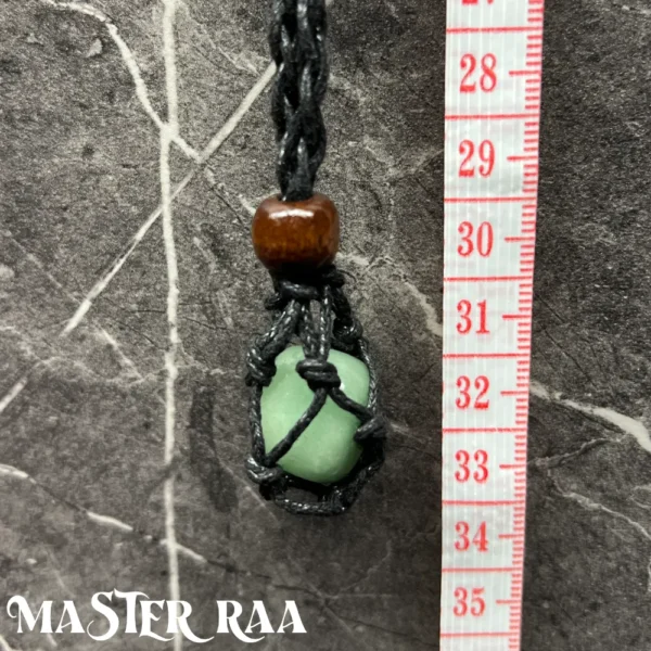 Green Aventurine Pendant Close-Up and Length View