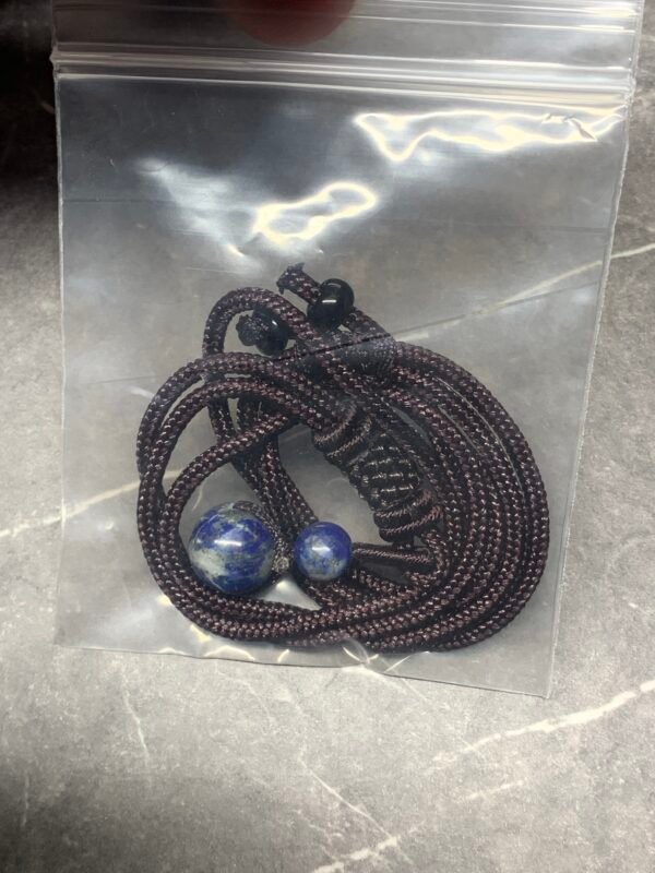Lapis Lazuli Mini Circle Pendant Necklace - Image 3