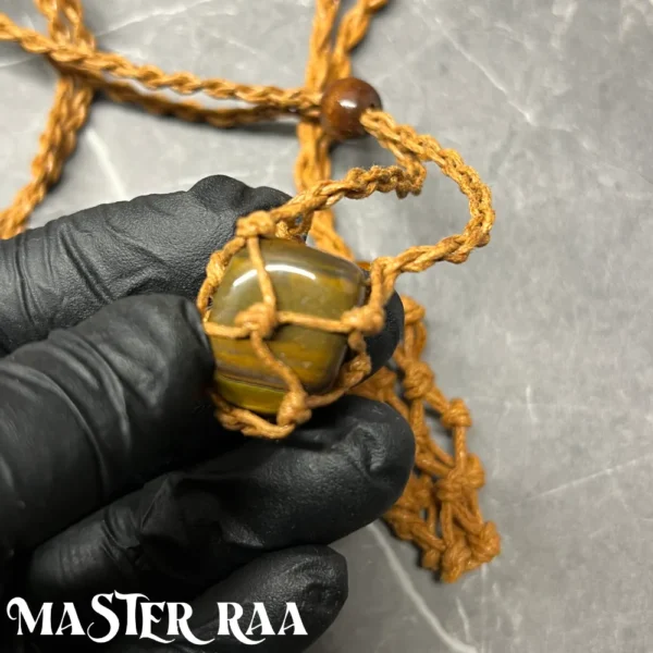 Tigers Eye Crystal Pendant Necklace – Close Up